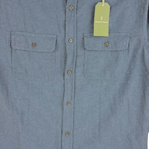 Mutual Weave Men's Long Sleeve Flap Pockets Collared Blue Shirt Size Small NWT - Picture 5 of 10